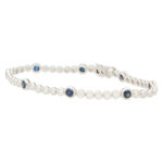 Contemporary Sapphire and Diamond Line Bracelet