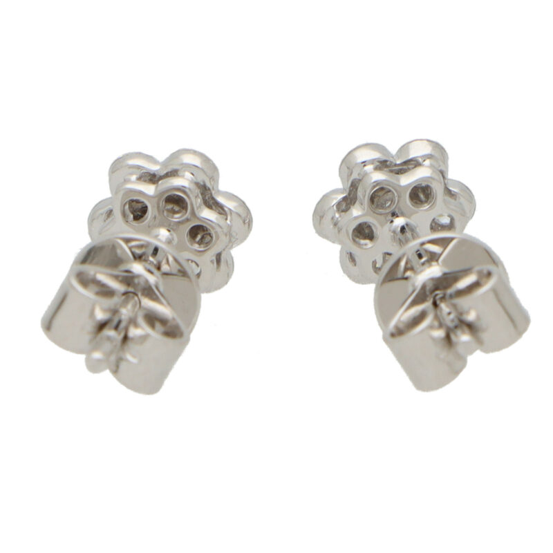 Floral Cluster Diamond Stud Earrings