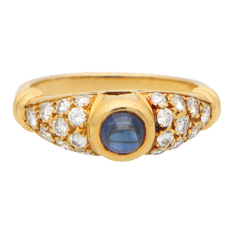 Vintage Chaumet Paris Sapphire and Diamond Ring