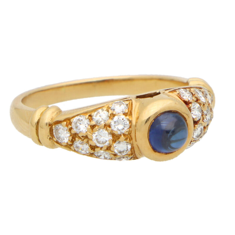 Vintage Chaumet Paris Sapphire and Diamond Ring