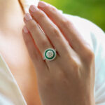 GIA Certified Double Emerald Target Ring