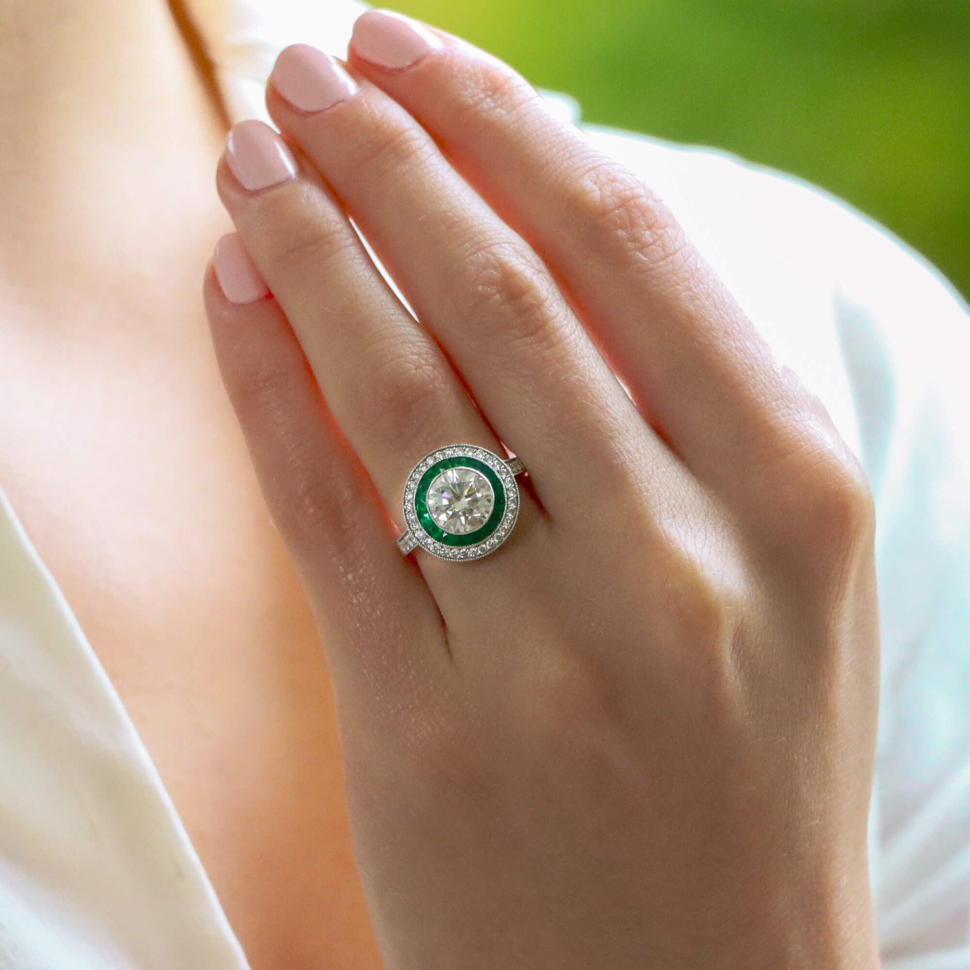 Emerald target ring sale
