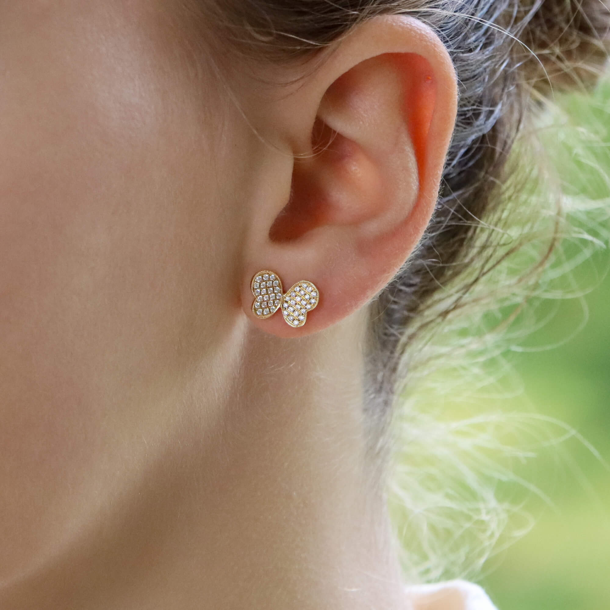 Butterfly diamond stud earrings online
