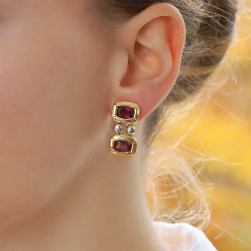 Vintage Antonini Garnet Drop Earrings