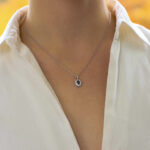 Sapphire and Diamond Oval Pendant