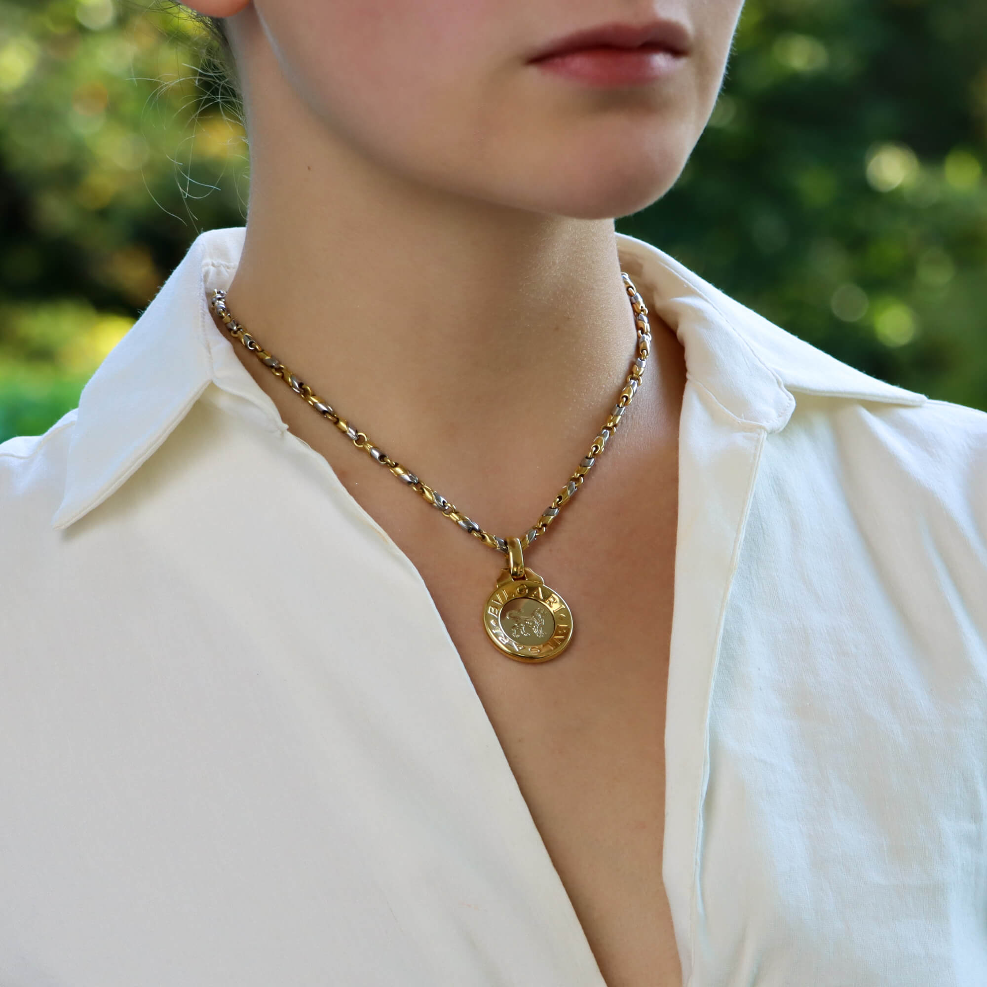 Vintage shop medallion necklace