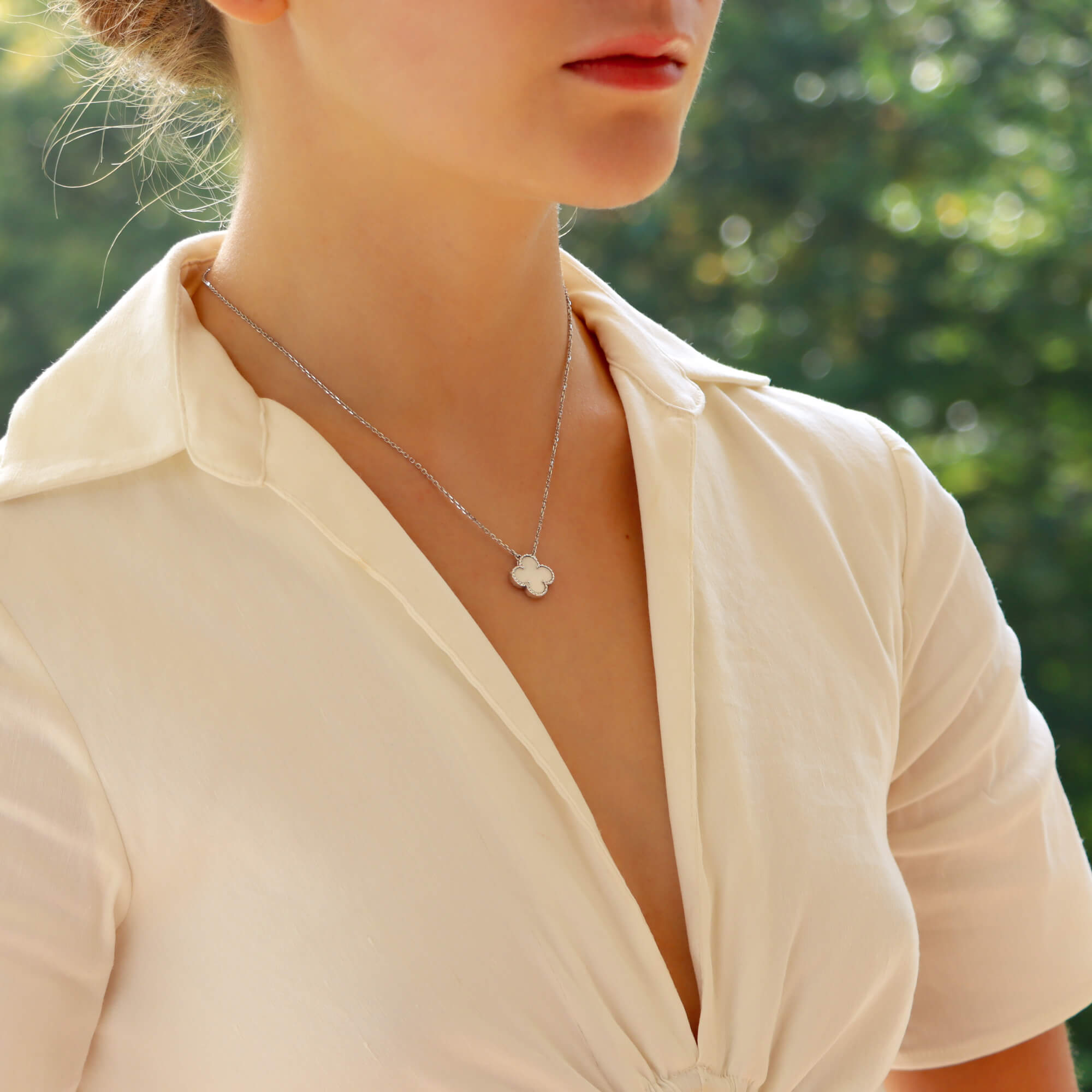 Vintage Van Cleef Arpels Mother of Pearl Alhambra Pendant at