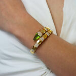 Vintage Bvlgari Peridot and Diamond Serpenti Bracelet