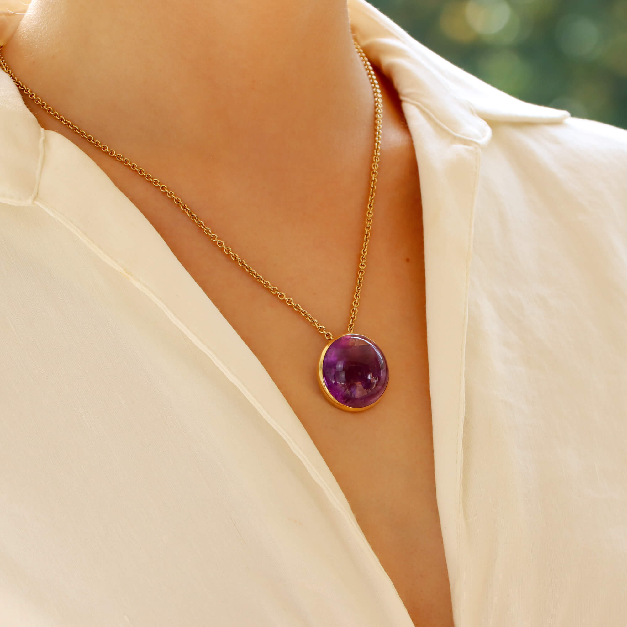 Amethyst clearance cabochon pendant