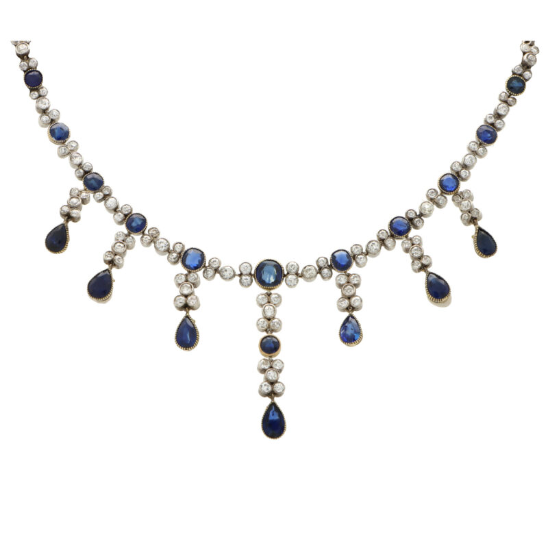 Edwardian Sapphire Convertible Tiara, Necklace and Earrings