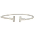 Vintage Tiffany & Co. Diamond ‘Tiffany T’ Bangle in White Gold