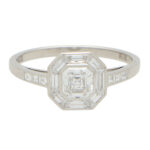 Asscher Cut Diamond Cluster Ring