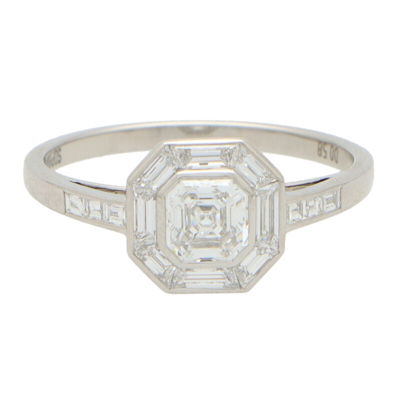 Asscher Cut Diamond Cluster Ring