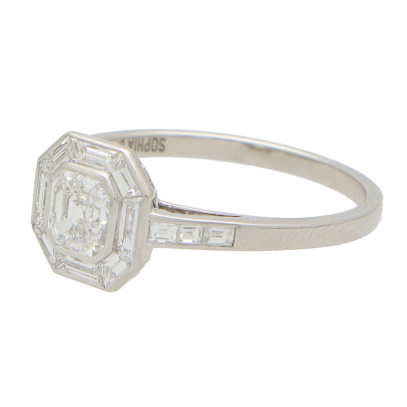 Asscher Cut Diamond Cluster Ring