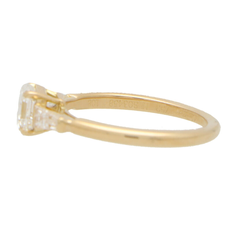 Certified Vintage Cartier Asscher Cut Diamond Ring