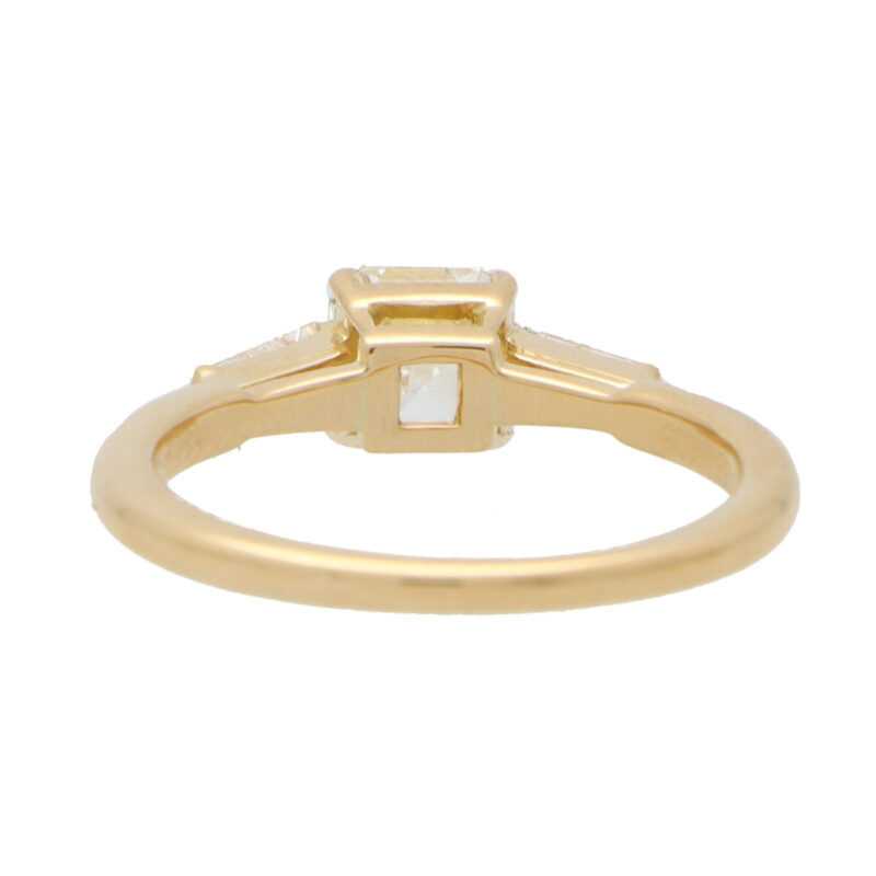 Certified Vintage Cartier Asscher Cut Diamond Ring