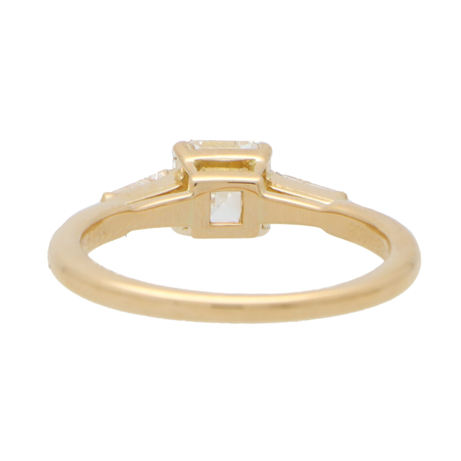 Certified Vintage Cartier Asscher Cut Diamond Ring