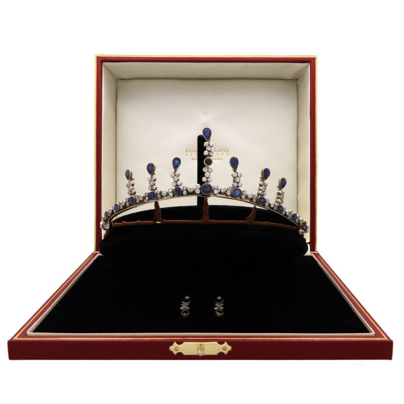 Edwardian Sapphire Convertible Tiara, Necklace and Earrings