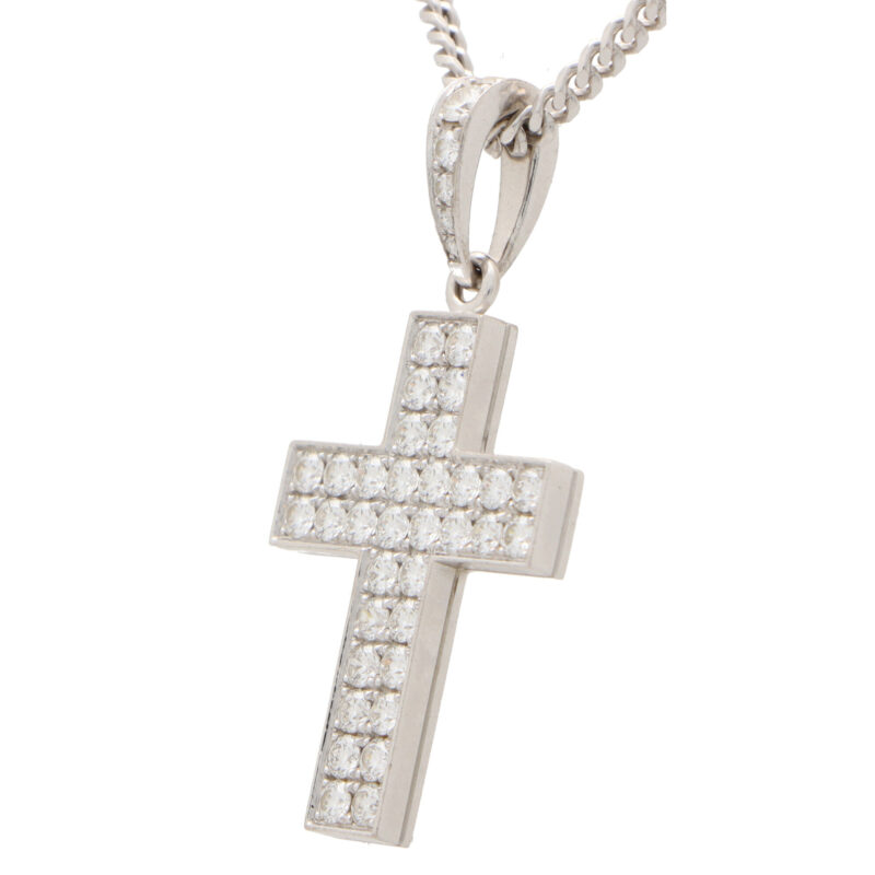 Vintage Cartier ‘Cross Décor’ Large Diamond Cross and Chain