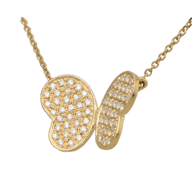 Diamond Butterfly Pendant in Yellow Gold