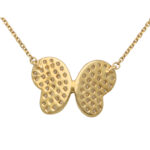 Diamond Butterfly Pendant in Yellow Gold