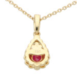 Ruby and Diamond Pear Shape Pendant