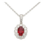 Ruby and Diamond Oval Pendant