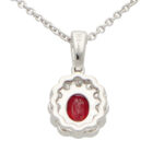 Ruby and Diamond Oval Pendant