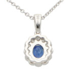 Sapphire and Diamond Oval Pendant