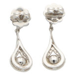 Diamond and Pearl Drop Earrings