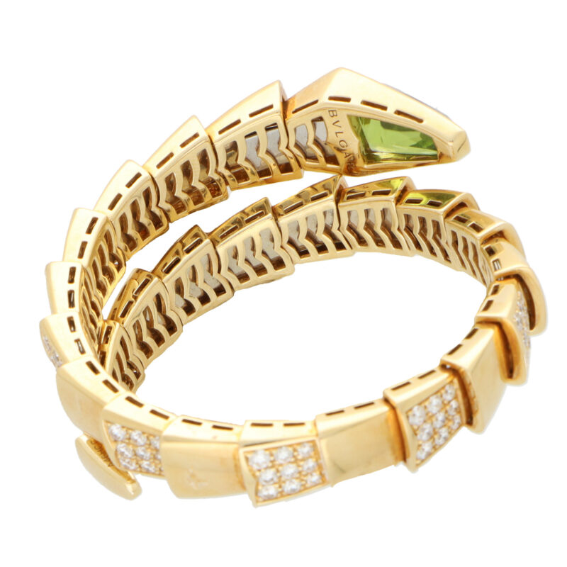 Vintage Bvlgari Peridot and Diamond Serpenti Bracelet