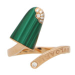 Vintage Bvlgari Malachite and Diamond Gelati Ring