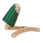 Vintage Bvlgari Malachite and Diamond Gelati Ring