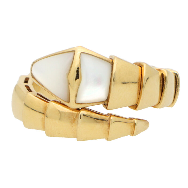 Vintage Bulgari Mother of Pearl Serpenti Viper Ring