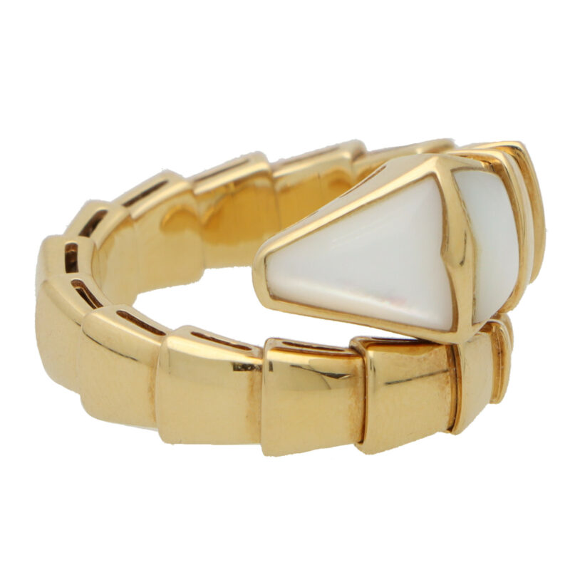 Vintage Bulgari Mother of Pearl Serpenti Viper Ring