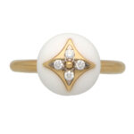 Vintage Louis Vuitton 'B Blossom' Agate and Diamond Ring