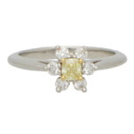 Vintage Certified Tiffany & Co Yellow Diamond Cluster Ring