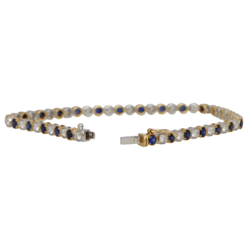 Sapphire and Diamond Line Bracelet