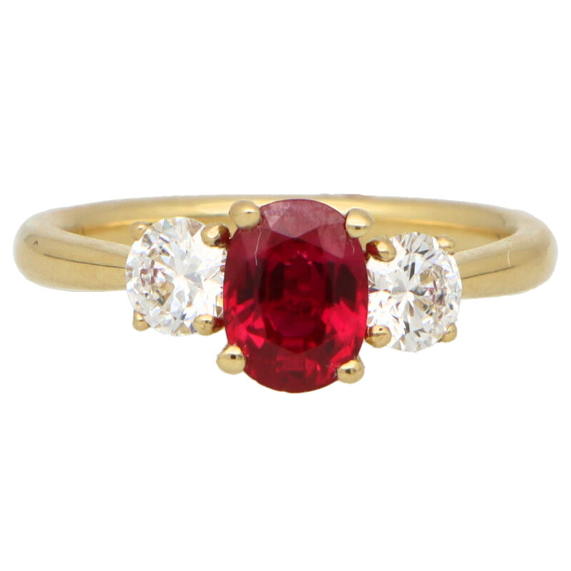 Certified Ruby and Diamond Trilogy Ring