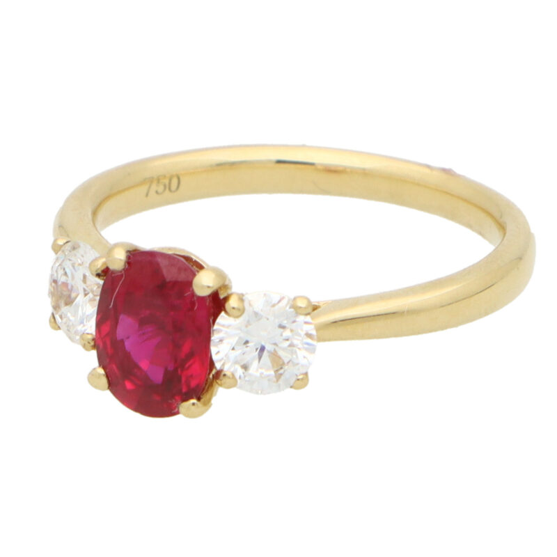 Certified Ruby and Diamond Trilogy Ring