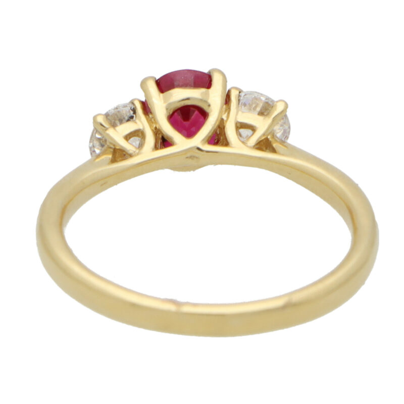 Certified Ruby and Diamond Trilogy Ring