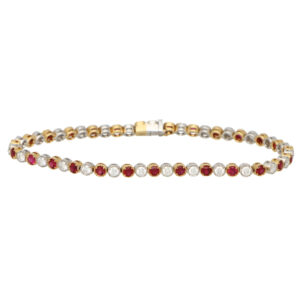 Ruby and Diamond Line Bracelet