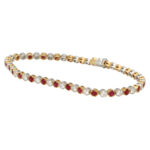 Ruby and Diamond Line Bracelet