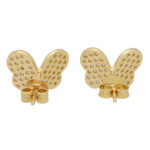 Diamond Butterfly Stud Earrings in Yellow Gold