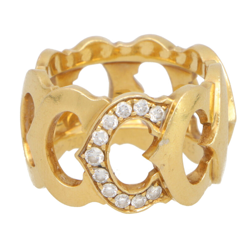 Vintage Cartier C Diamond Band Ring