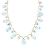 Art Deco Aquamarine and Diamond Convertible Tiara Necklace