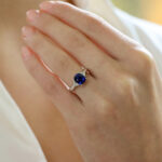 GIA Certified Sapphire and Diamond Trilogy Ring