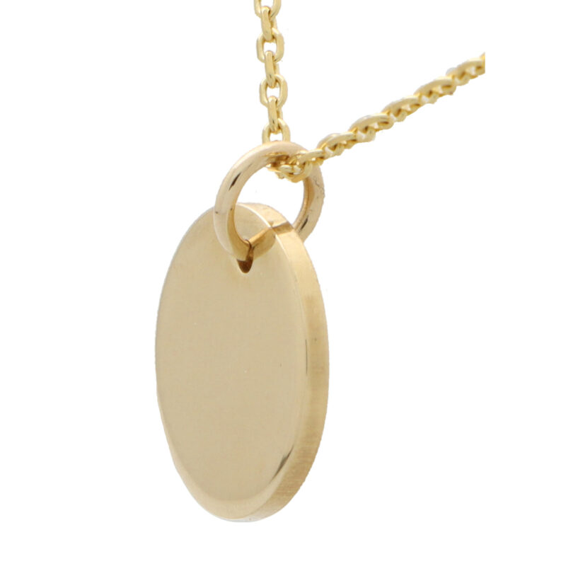 Solid 9k Yellow Gold Disc Pendant