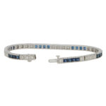 Contemporary Sapphire and Diamond Line Tennis Bracelet