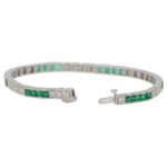 Emerald and Diamond Line Bracelet